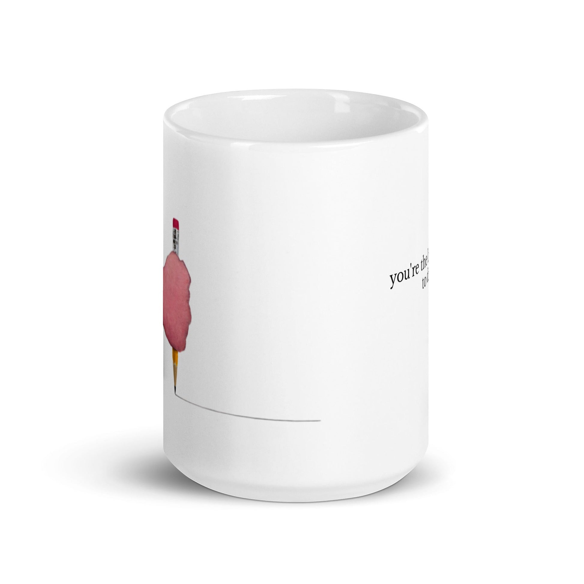 second best brand ceramic mug featuring a pencil drawing illustration and the quote you’re the line I meant to draw