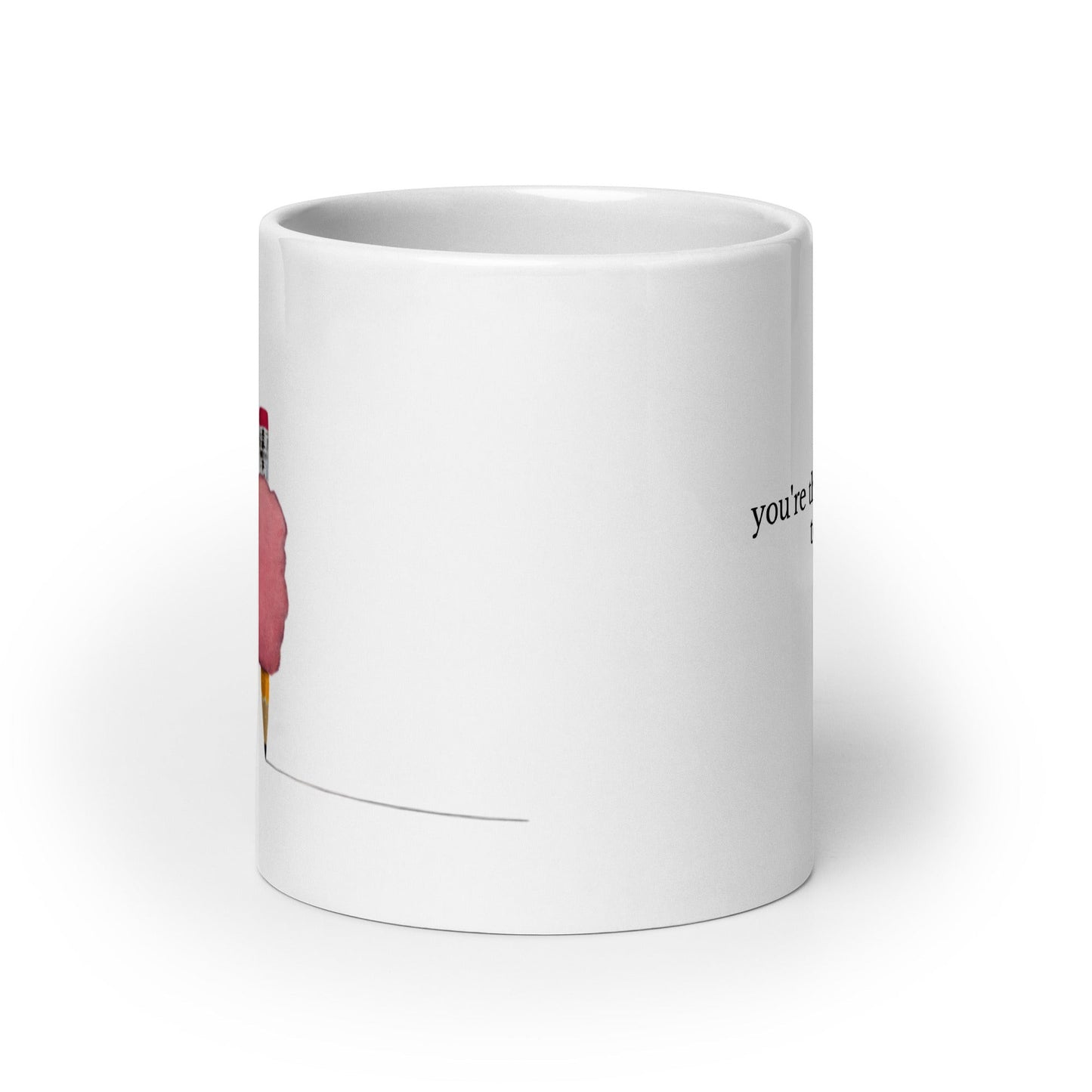 second best brand ceramic mug featuring a pencil drawing illustration and the quote you are the line I meant to draw